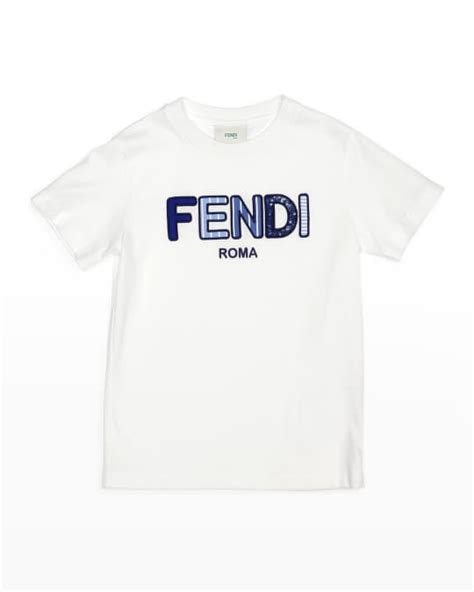 Fendi Boy's Mixed Print Logo T